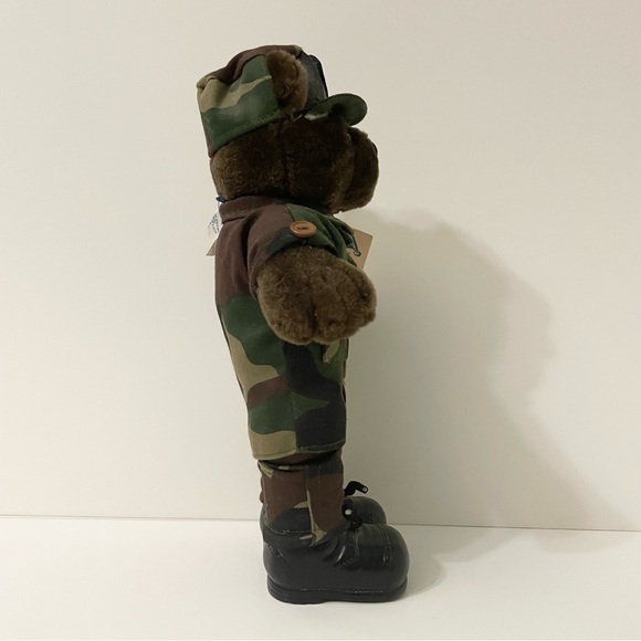 Vintage 1989 US  Bear Forces of America Plush Air Force Bear 11" Dark Brown Camo - Picture 14 of 16